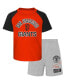 ფოტო #1 პროდუქტის Little Boys and Girls San Francisco Giants Orange, Heather Gray Groundout Baller Raglan T-shirt and Shorts Set