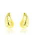 Yellow Gold Tone Chunky Teardrop Studs Earrings