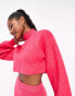 Фото #4 товара Aria Cove ribbed roll neck cropped jumper with volume sleeve co-ord in pink