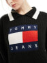 Tommy Jeans flag collar sweater in black