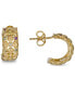 ფოტო #2 პროდუქტის Multi-Gemstone Openwork Textured Small Hoop Earrings (1-1/4 ct. t.w.) in 14k Gold-Plated Sterling Silver, 0.56"