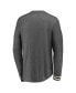 ფოტო #4 პროდუქტის Men's Heathered Charcoal Arizona Coyotes True Classics Henley Long Sleeve T-shirt