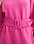 & Other Stories knitted belted mini dress in pink