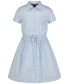 ფოტო #1 პროდუქტის Big Girls Cotton Printed Logo Striped Shirtdress