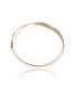 Classy Sterling Silver with Rose Gold Plating Bangle Bracelet