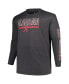 Men's Heather Charcoal Alabama Crimson Tide Big and Tall Two-Hit Graphic Long Sleeve T-shirt