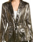 Фото #4 товара French Connection Alara Molten Metallic Suit Jacket Women's Gold 0