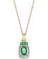 ფოტო #1 პროდუქტის Sapphire (1 ct. t.w.) and Diamond (1/5 ct. t.w.) Rectangle Pendant Necklace in 14k Yellow Gold (Also in Emerald)