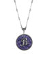 Фото #2 товара 2028 blue Round Pewter Initial Pendant Necklace