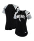 Фото #1 товара Women's Black, Silver Chicago White Sox Game On Notch Neck Raglan T-Shirt