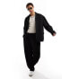 ASOS DESIGN unstructured oversized suit jacket in black seersucker Черный, Chest 42 Regular - фото #2