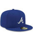 Фото #4 товара Men's Royal Atlanta Braves Logo White 59FIFTY Fitted Hat