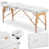 Фото #1 товара Stół łóżko do masażu składane szerokie z drewnianym stelażem DINAN WHITE - białe