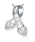 ფოტო #2 პროდუქტის Stunning Sterling Silver White Gold Plated Cubic Zirconia Thick Ribbon Pendant