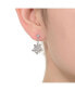 ფოტო #2 პროდუქტის Sterling Silver with Rhodium Plated Clear Round Cubic Zirconia Cluster Flower Style Drop Earrings
