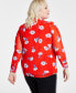 ფოტო #2 პროდუქტის Plus Size Floral-Print Mesh Shirt, Created for Macy's