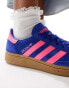 adidas Originals Handball Spezial trainers in yellow and pink with gum sole