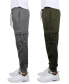 ფოტო #2 პროდუქტის Men's Heavyweight Fleece-Lined Cargo Jogger Sweatpants, Pack of 2