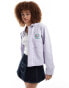 Obey cropped twill jacket with pockets in lilac