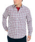 Фото #1 товара Men's Heathered Plaid Long-Sleeve Button-Up Shirt