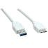 Фото #1 товара VALUE USB 3.0 Cable - A - Micro A - M/M 2.0 m - 2 m - USB A - Micro-USB A - USB 3.2 Gen 1 (3.1 Gen 1) - Male/Male - White