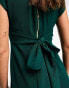 Фото #9 товара Closet London belted tie waist mini dress in emerald green