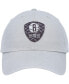 Фото #3 товара Men's Gray Brooklyn Nets 10Th Anniversary Clean Up Adjustable Hat