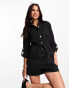 Фото #1 товара Miss Selfridge belted utility playsuit black