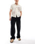 Фото #4 товара ASOS DESIGN wide linen chino trousers in black