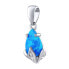 Silver Clarissa Pendant with Blue Opal and Brilliance Zirconia JJJ1267PB