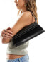 Фото #2 товара ASOS DESIGN structured elongated shoulder bag with contrast stitch in black