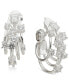 ფოტო #1 პროდუქტის Silver-Tone Cubic Zirconia Cluster Multi-Row Clip-On Hoop Earrings