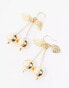 Фото #4 товара ASOS DESIGN drop earrings with cherry detail in gold tone