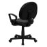 Фото #2 товара Mid-Back Black Leather Ergonomic Swivel Task Chair With Arms