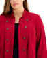 Plus Size Military Band Jacket