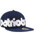 ფოტო #3 პროდუქტის Men's Navy New England Patriots Checkered Undervisor 59FIFTY Fitted Hat