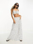 Фото #1 товара River Island tiered maxi skirt co-ord in white spot print