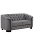 Фото #1 товара 64" Velvet Upholstered Loveseat Sofa, Modern Loveseat Sofa With Thick Removable Seat Cushion