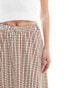 Фото #10 товара ONLY Tall gingham maxi skirt in brown