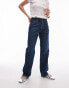 Фото #2 товара Topshop high rise straight Kort jeans in tinted dark blue