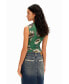 ფოტო #2 პროდუქტის Women's Ruched floral T-shirt