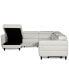 Фото #19 товара Silvanah 6-Pc. Leather Sectional with Storage Chaise and 2 Power Recliners and Console, Created for Macy's