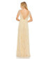 ფოტო #3 პროდუქტის Women's Embellished Illusion Cap Sleeve Gown