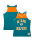 ფოტო #2 პროდუქტის Men's Teal, Orange Miami Dolphins Gridiron Classics Heritage Colorblock Tank Top