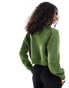 Фото #2 товара ASOS DESIGN crop crew neck cardigan in green