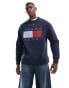 Tommy Jeans large flag logo sweatshirt in navy