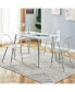 Фото #7 товара Rectangular imitation marble dining table with metal legs
