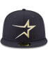 Фото #4 товара Men's Navy Houston Astros Cooperstown Collection Wool 59FIFTY Fitted Hat