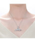 ფოტო #3 პროდუქტის Rhodium-Plated with Ruby & Cubic ZIrconia Ice Out Shark Pendant Necklace in Sterling Silver