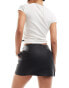 Фото #4 товара ONLY faux leather mini skirt with buckle detail in black